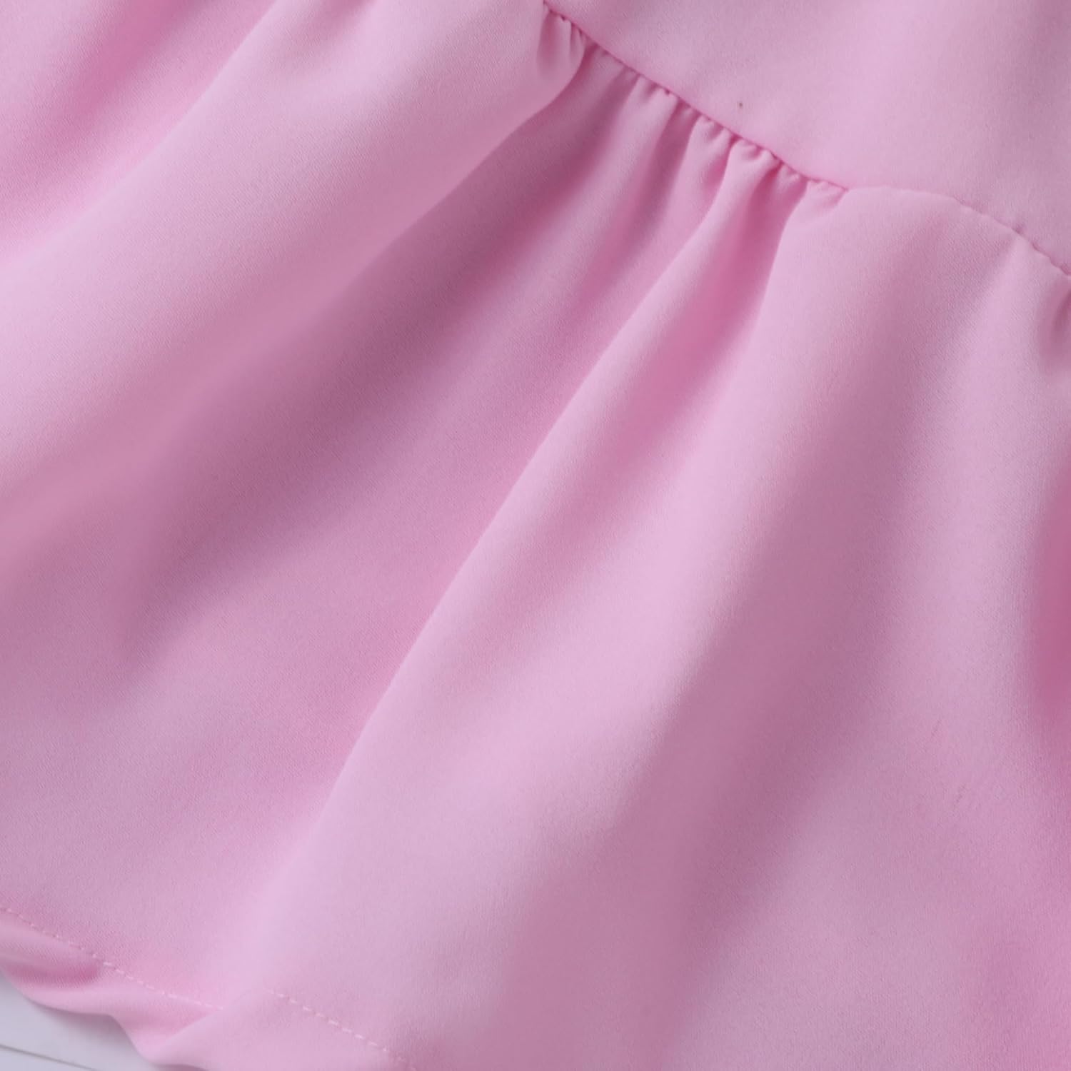 Size 6-14 Years RETSUGO Girls Dresses Summer Flutter Sleeve Swing Casual Solid Color Tiered Smocked Dress